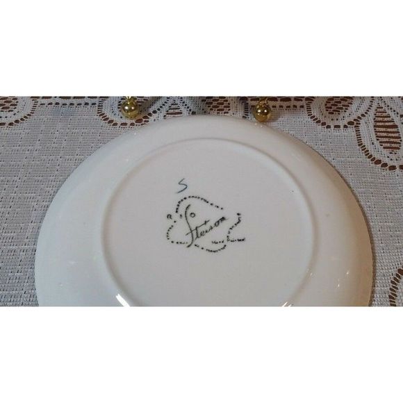 SALE! 2 Vintage Stetson B&B Plates STT34 Coupe Shape Pink Flowers - Picture 9 of 12